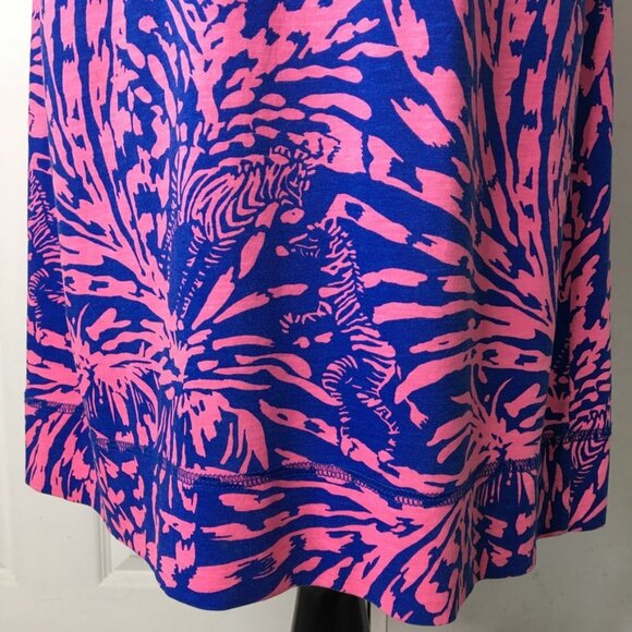 Lilly Pulitzer Women's Pink Blue Long Sleeve Pima Cotton Shift Dress Size Medium - Picture 13 of 15